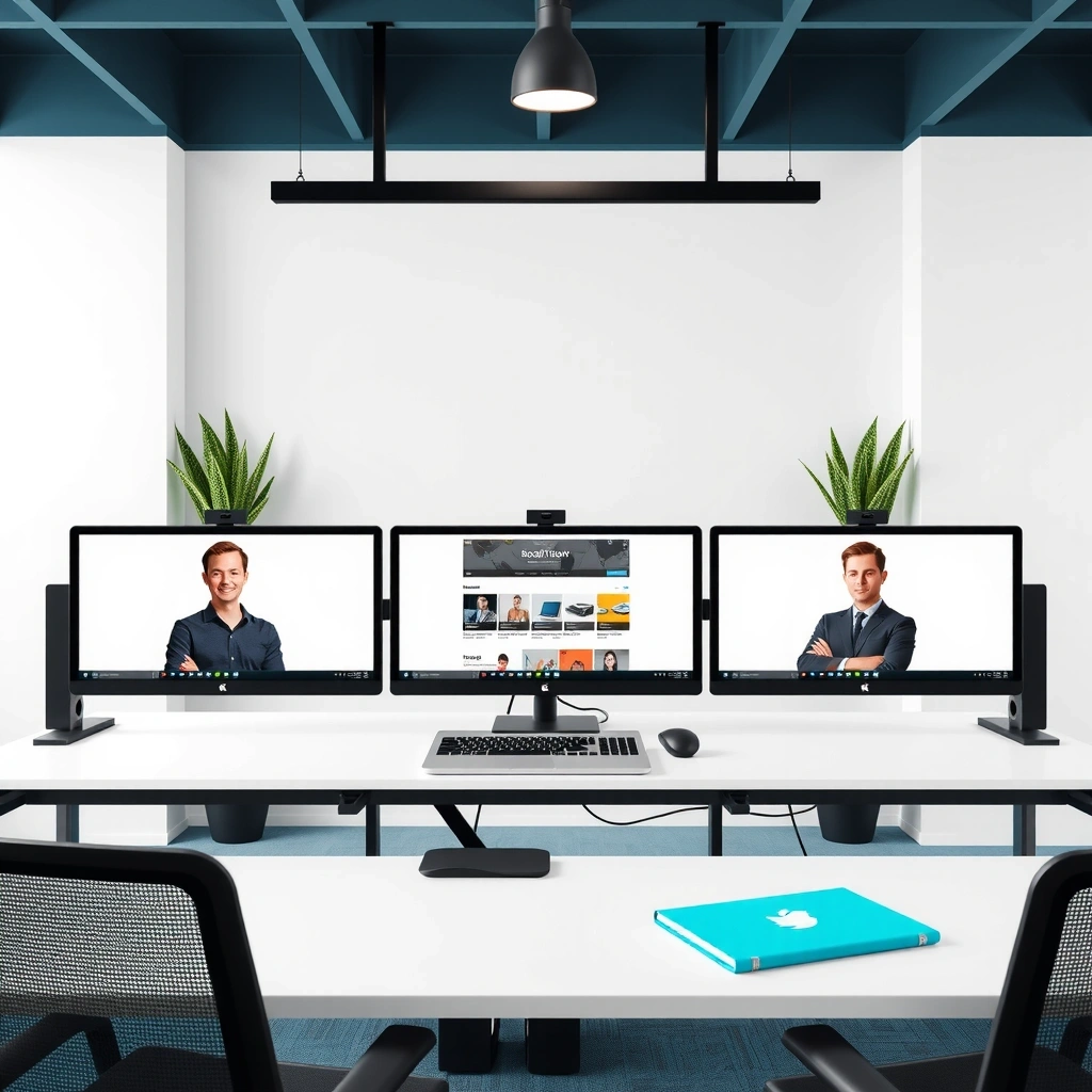 Professional web design workspace